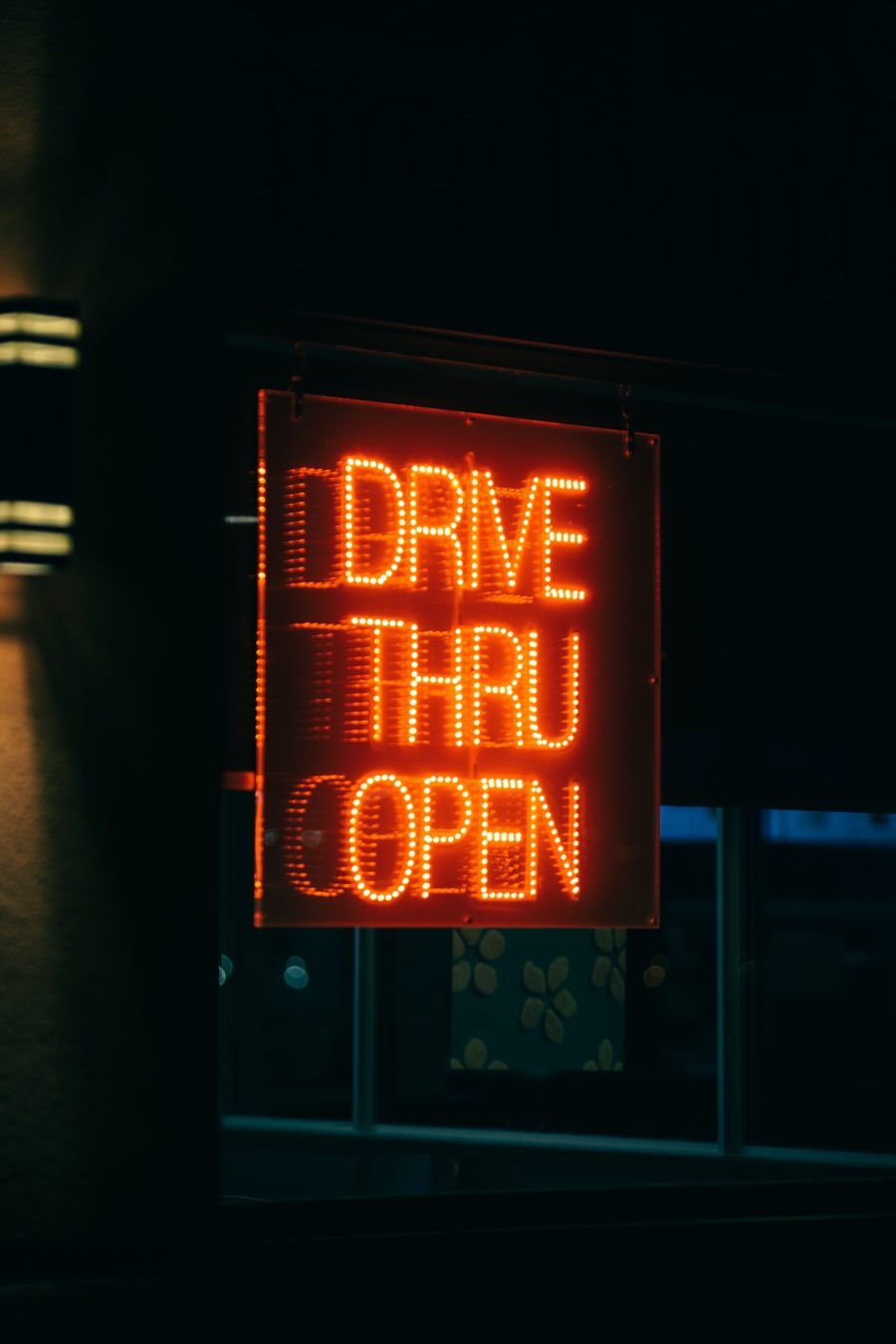 Illuminated drive-thru open sign